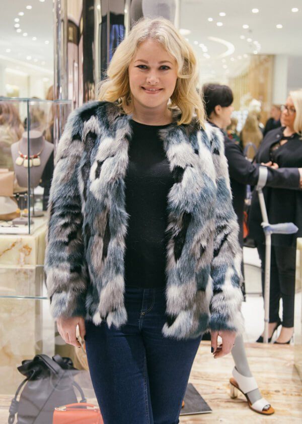Lorna Weightman wearing faux fur jacket