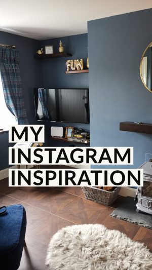 Image of interiors of a sitting room with a banner title my instagram inspiration