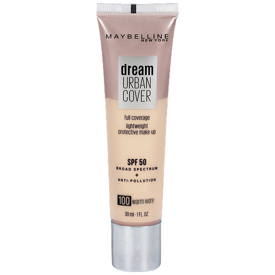 Maybelline Dream Urban Cover foundation in a tube with silver top 